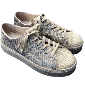 Vince Camuto Calitrie Snakeprint Leather Platform Espadrille Sneaker  SZ…